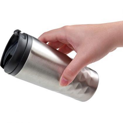 Steel travel mug (300ml) (Silver)