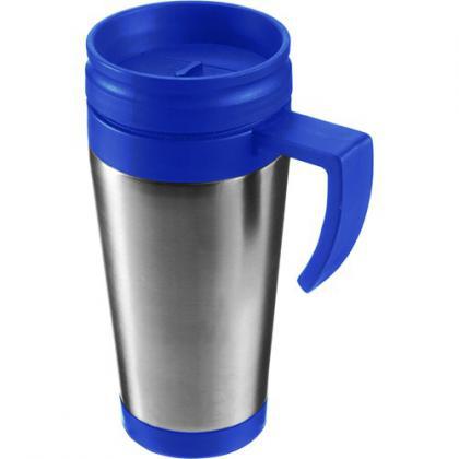 Steel travel mug (420ml) (Blue)