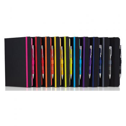 DeNiro Edge A5 Lined Soft Touch Notebook & Pen Set (22220)