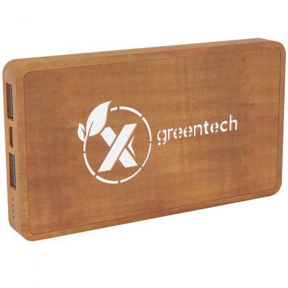 Picture of SCX.design P38 5000 mAh wooden wireless charging powerbank with light-up logo