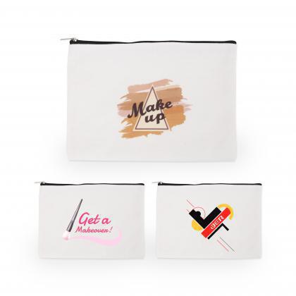 Rectangle Canvas Cosmetic Bag