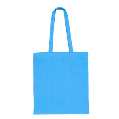 5oz Light Blue Cotton Shopper Tote Bag