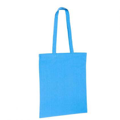 5oz Light Blue Cotton Shopper Tote Bag