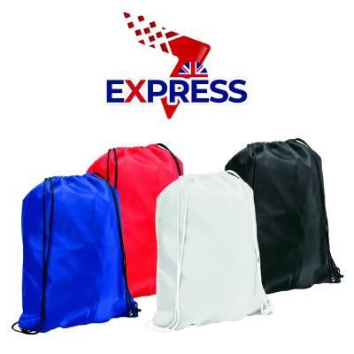 Drawstring Bag Express UK Service: 1* Working Day Delivery & Full Colour Print