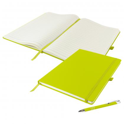 Dunn A4 Notebook and Pen Set in Lime