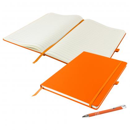 Dunn A4 Notebook and Pen Set in Orange