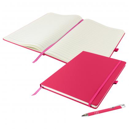 Dunn A4 Notebook and Pen Set in Pink