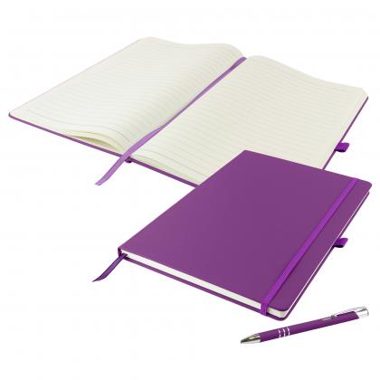 Dunn A4 Notebook and Pen Set in Purple