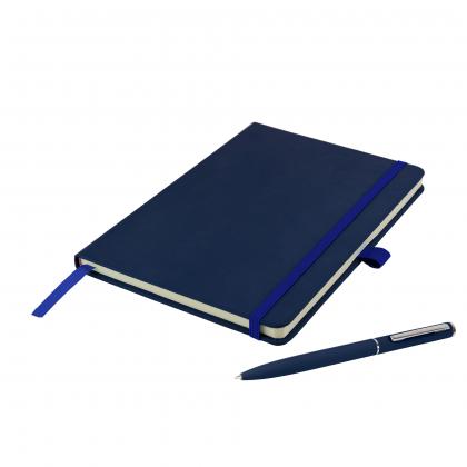 Watson A5 Budget Soft Touch PU Notebook & Pen Set in Navy