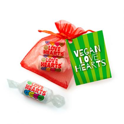 Vegan Love Heart Sweets Organza Bag
