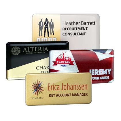 METAL PERSONALISED NAME BADGES DOMED FINISH  E139004