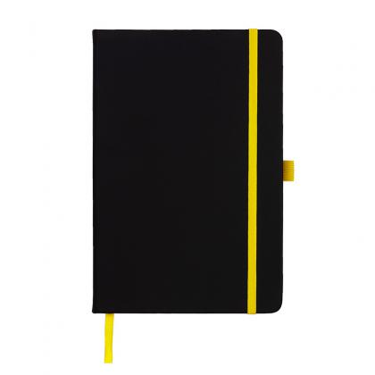 DeNiro A5 Lined Soft Touch PU Notebook in Yellow