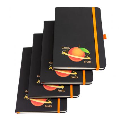 DeNiro A5 Lined Soft Touch PU Notebook in Orange