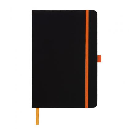 DeNiro A5 Lined Soft Touch PU Notebook in Orange