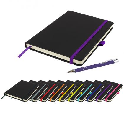 DeNiro A5 Notebook and Pen Set in Purple