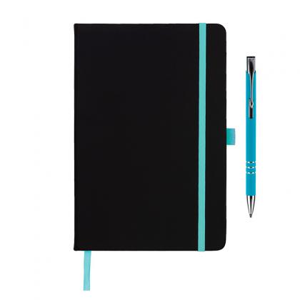DeNiro A5 Notebook and Pen Set in Teal