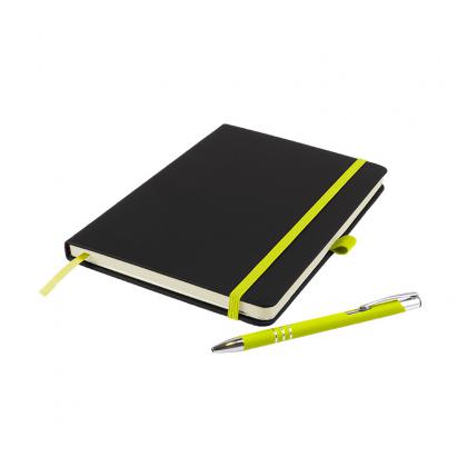 DeNiro A5 Notebook and Pen Set in Lime