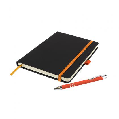 DeNiro A5 Notebook and Pen Set in Orange