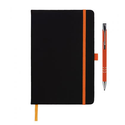 DeNiro A5 Notebook and Pen Set in Orange