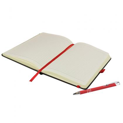 DeNiro A5 Notebook and Pen Set in Red