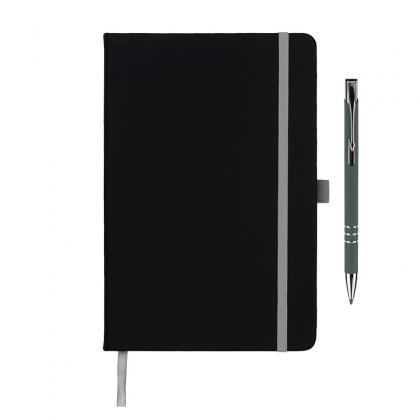 DeNiro A5 Notebook and Pen Set in Grey