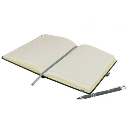 DeNiro A5 Notebook and Pen Set in Grey