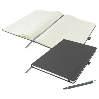 Dunn A4 Notebook and Pen Set in Grey