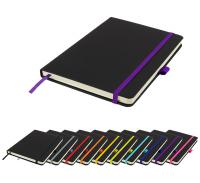 DeNiro A5 Lined Soft Touch PU Notebook in Purple