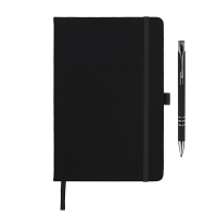 DeNiro Edge A5 Notebook and Pen Set in Black