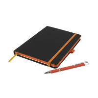 DeNiro Edge A5 Notebook and Pen Set in Orange