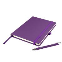 Dimes A5 Notebook and Pen Set in Purple