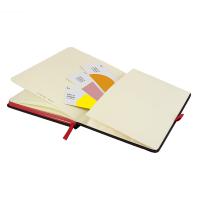 DeNiro Edge A5 Lined Soft Touch PU Notebook in Red