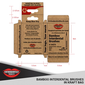1. 8 Pieces Bamboo Interdental Brushes in Printed Kraft Box