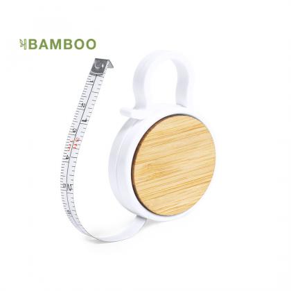 Keyring 1M Bamboo and Plastic Tape Measure