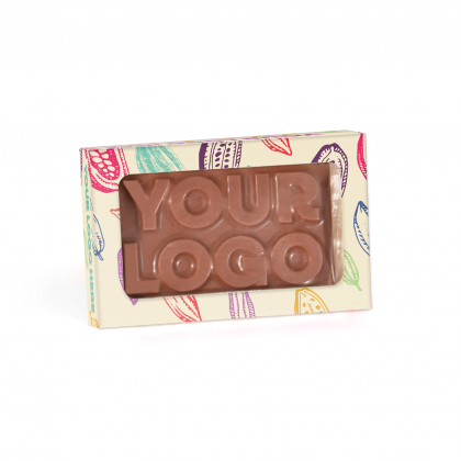 Eco Range - Eco Window Box - Milk Chocolate - 3D Bespoke Milk Chocolate Bar 41% Cocoa