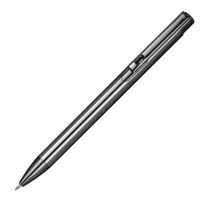 Aluminium push pen, shiny metalic