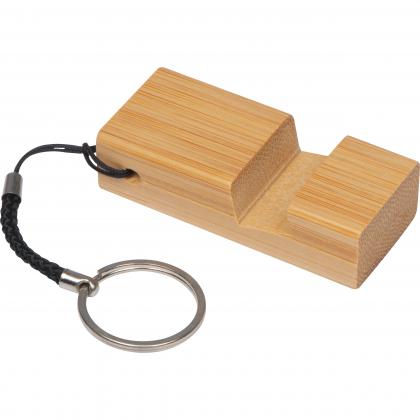 Keychain with mobile stand made from bamboo