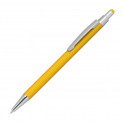 Metal ballpen with rubber coating and touch function