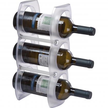 Plastic wine rack for three bottles
