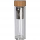 Glass bottle with bamboo lid and 420 ml capacity