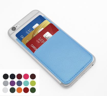 Card Case for a Smart Phone with Three Card Slots in Belluno, a vegan coloured leatherette with a subtle grain.
