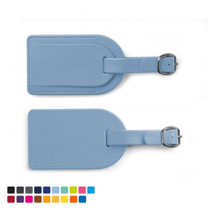 Small Luggage Tag with Security Flap in Soft Touch Vegan Torino PU.