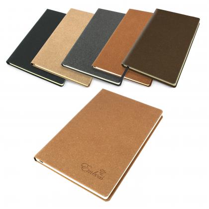Palma Natural Recycled Leather A5 Casebound Notebook in 5 Colours