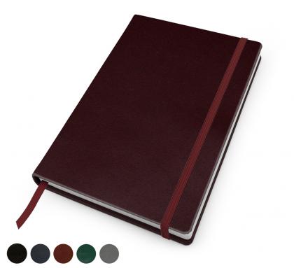 Hampton Leather A5 Casebound Notebook with Elastic Strap, made in the UK in a choice of 6 colours.