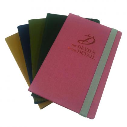 Colours Brillianta Linen A5 Casebound Notebook with Elastic Strap in a Spectrum of colours