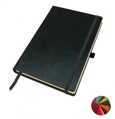 Coloured Kensington Distressed Leather A5 Casebound Notebook with Elastic Strap & Pen Loop