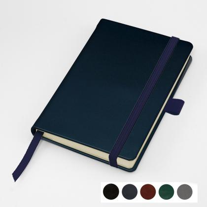 Hampton Leather Pocket Casebound Notebook with Elastic Strap & Pen Loop, made in the UK in a choice of 6 colours.
