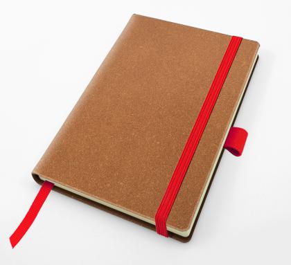 Palma Natural Recycled Leather  Pocket Casebound Notebook with Elastic Strap & Pen Loop in a choice of 5 colours