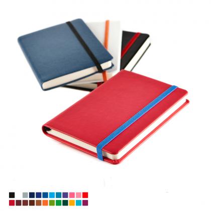 Mix & Match Pocket Recycled Como Casebound Notebook with 5 cover colours & thousands of colours combinations.