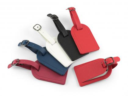Small Luggage Tag with Security Flap, in recycled Como.